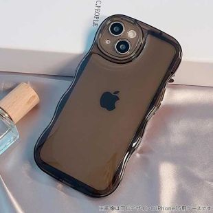 【iPhoneSE(第3/2世代)/8/7 ケース】Wavy Clear Case (black)-4573558552582