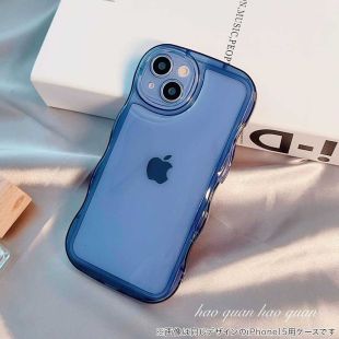 【iPhoneSE(第3/2世代)/8/7 ケース】Wavy Clear Case (blue)-4573558552575