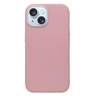 【iPhone15/14/13 ケース】Rich in color Leather Mag Case (peach pink)-4573558557259