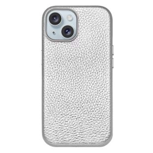 【iPhone15/14/13 ケース】Rich in color Leather Mag Case (silver)-4573558557235