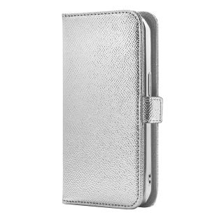 【iPhone15 Pro ケース】Rich in color Leather Book (silver)-4573558557174