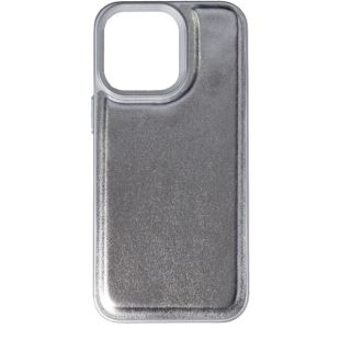 【iPhone15 Pro Max ケース】PUレザーパフケース (シルバー)-4573531550697