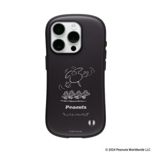 【iPhone15 Pro ケース】PEANUTS iFace First Classケース (くすみブラック/ウッドストック)-4522327970874