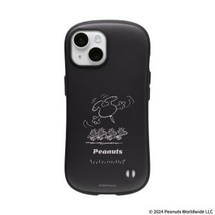 【iPhone15 ケース】PEANUTS iFace First Classケース (くすみブラック/ウッドストック)-4522327970805