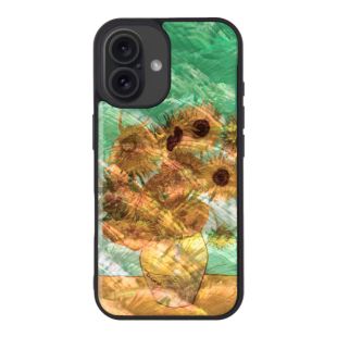 【iPhone16 ケース】MagSafe対応 天然貝ケース (ひまわり)-4582741610930