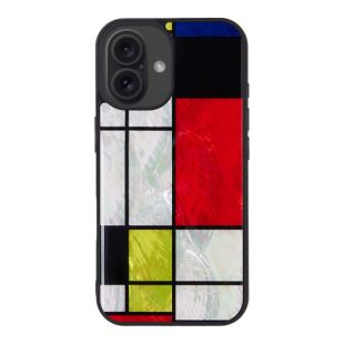【iPhone16 ケース】MagSafe対応 天然貝ケース (Mondrian)-4582741610992