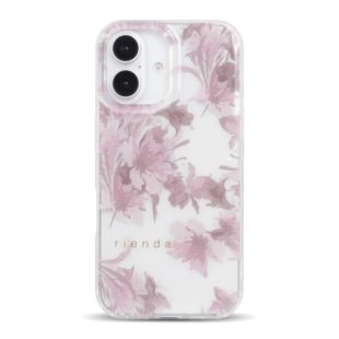 【iPhone16 ケース】rienda TPUクリアケース (Dress Flower/くすみピンク)-4573317643377