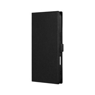 【iPhone16 Plus ケース】薄型・軽量PUレザー手帳ケース「BOOK SLIM＆LITE」 (ブラック)-4582698098355