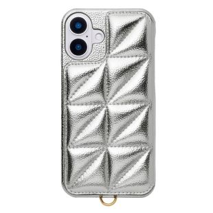 【iPhone16 Plus ケース】Triangle Puffy Case (silver)-4573558556191
