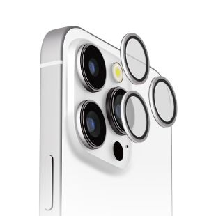 【iPhone16 Pro/16 Pro Max フィルム】カメラレンズプロテクター  (シルバー)-4573540893310