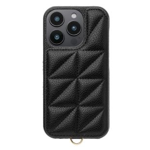 【iPhone16 Pro ケース】Triangle Puffy Case (black)-4573558556146