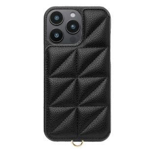 【iPhone16 Pro Max ケース】Triangle Puffy Case (black)-4573558556221