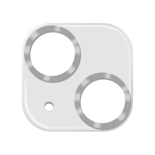 【iPhone15/15 Plus フィルム】カメラ全体保護ガラスフィルム (シルバー)-4516023783616